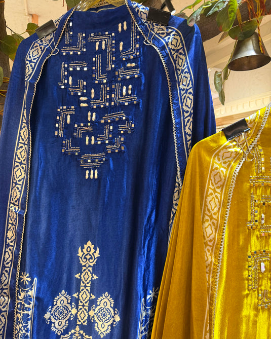 Gajji Silk boho style suit set