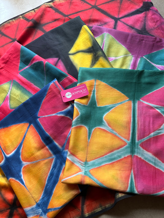 Shibori dye maheshwari suit set