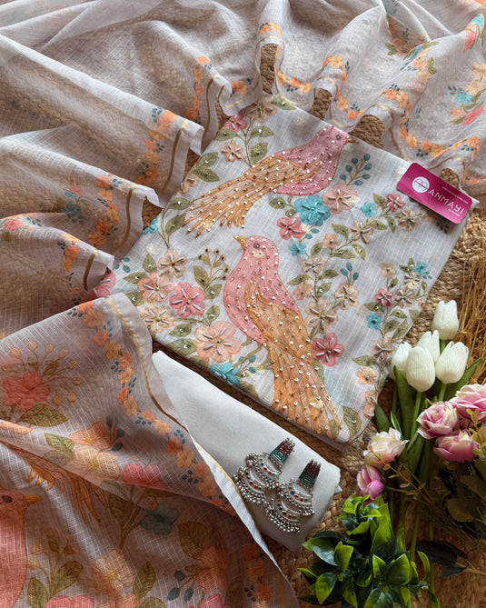 Pair of birds Kota Banarasi suit set