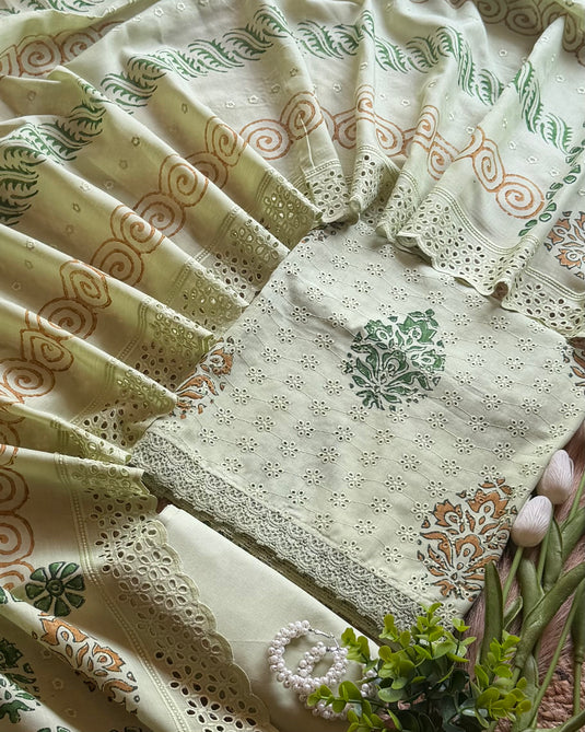 Soft cotton Hakooba block print suit set