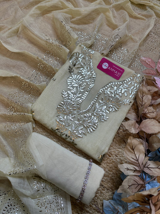Pita Work Mul Chanderi Suit sets