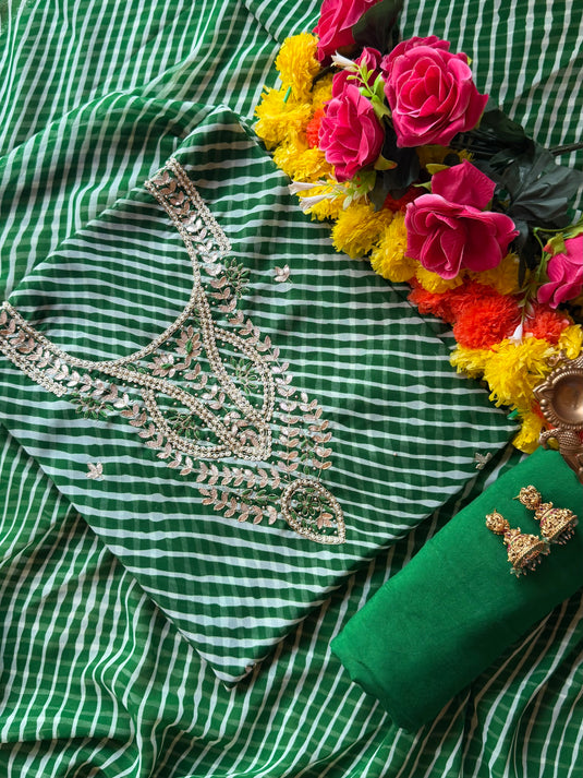 Lehria Georgette pakiza neck pita work suit set