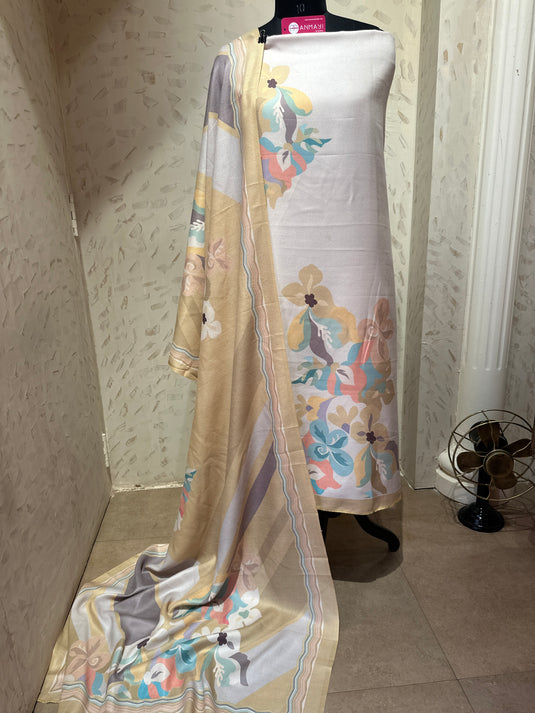 Creamy floral fun spun suit set