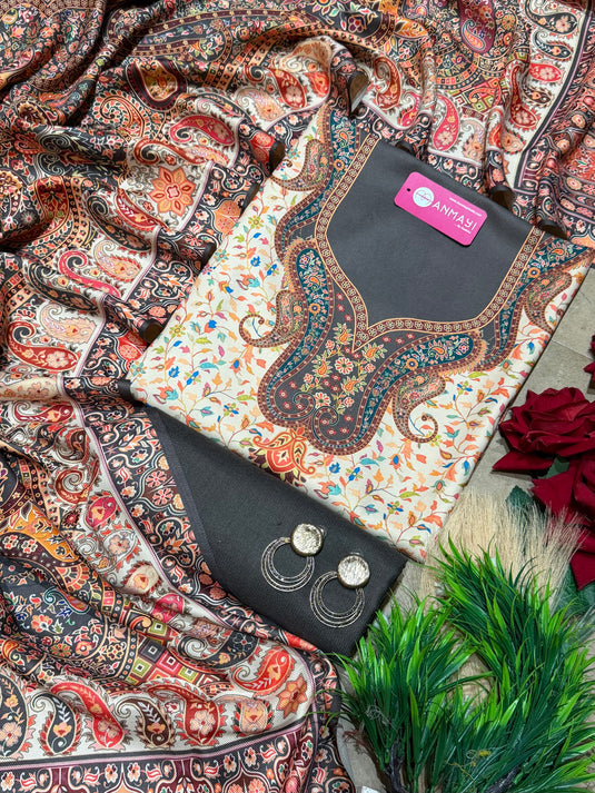 Combination digital kani print soft spun suit set