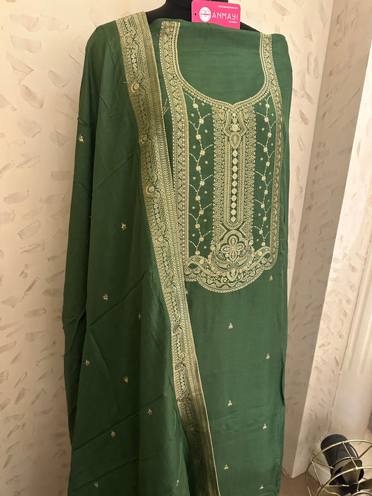 Dolla silk jacquard work Anarkali neck suit set