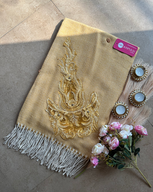 Elisa soft stole with organza patch