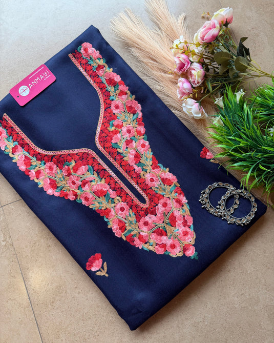 Kashmiri embroidered unstitched coord sets (without shawl)