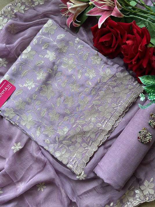 Seaquins embroidered chinnon suit sets