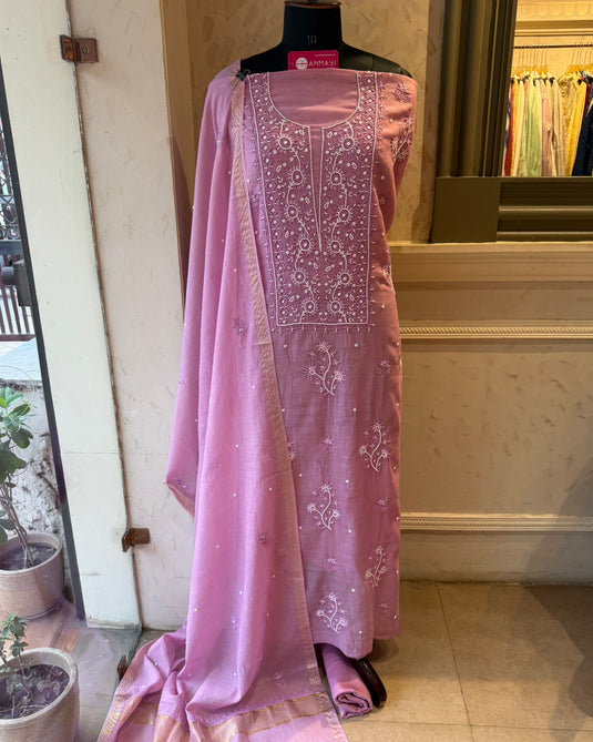Pure Mul Chikankari suit set (Vol-4)