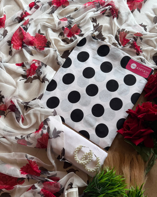 Polka dots retro pure cotton suit set