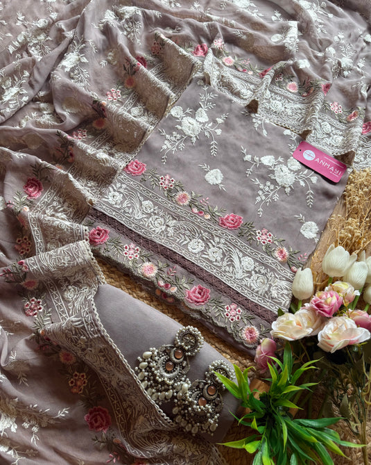 Parsi work garden georgette suit set