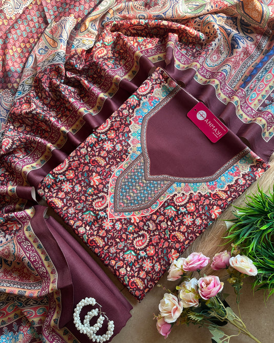 Kani print digital soft spun suit set