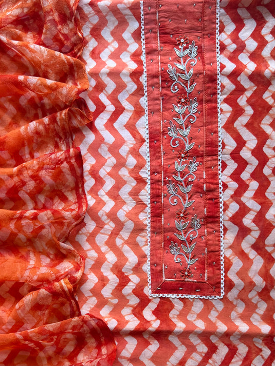 Narangi batik zig zag pure cotton suit set