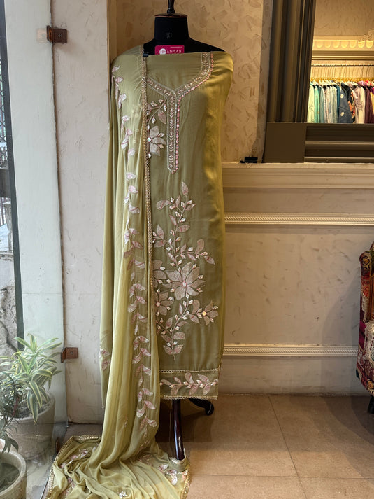 Kinari Soft organza patched suit set