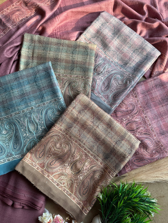 Check print soft spun suit set