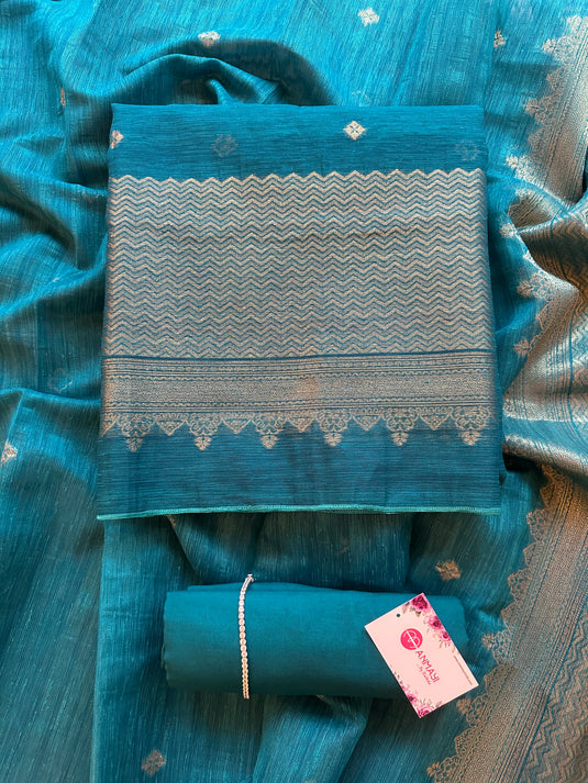 Handloom chanderi silk suit set