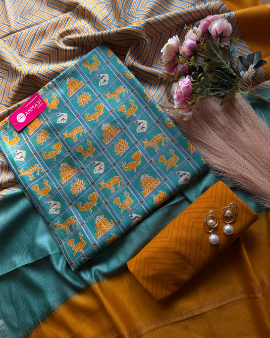 Patan Patola Print Maheshwari suit set