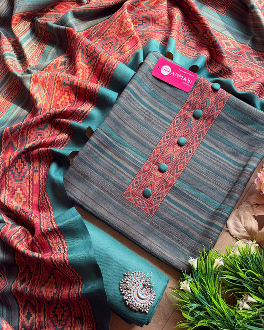 Khaadi look soft spun suit set