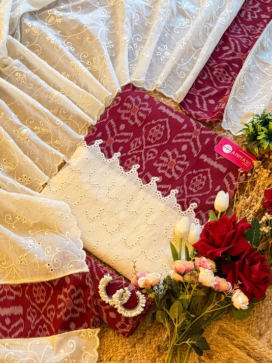Hakooba Ikkat fusion cotton suit
