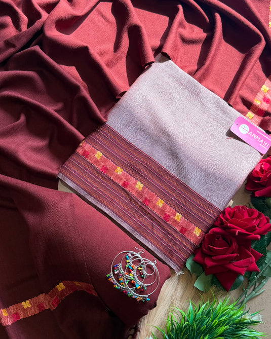 Merino wool suits with embroidered kullu work