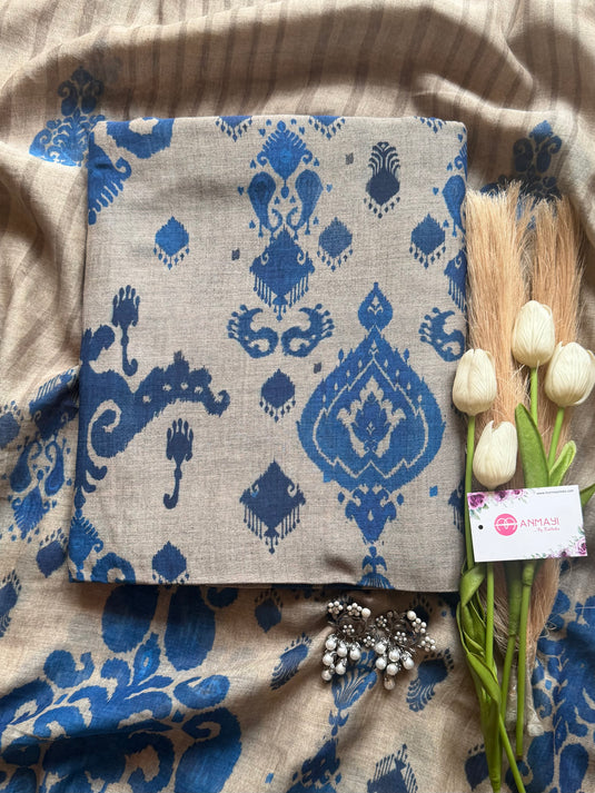 Patola beige combination pure Mul suit set