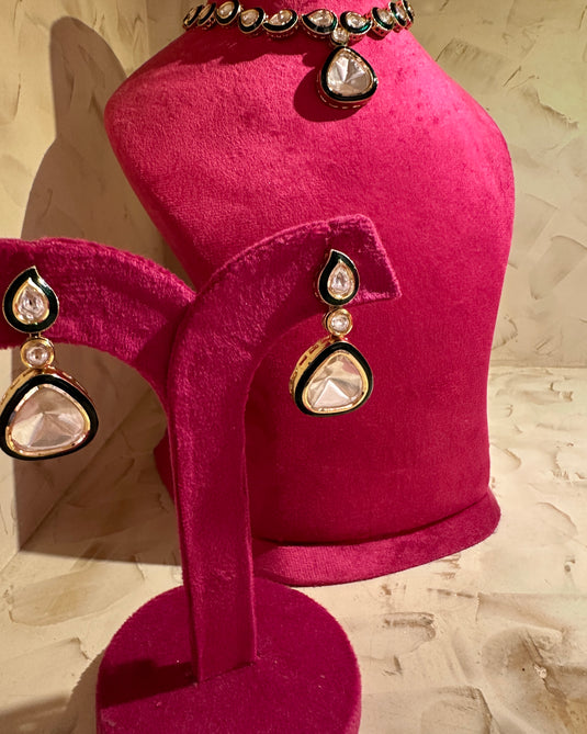 Raindrop Kundan necklace set