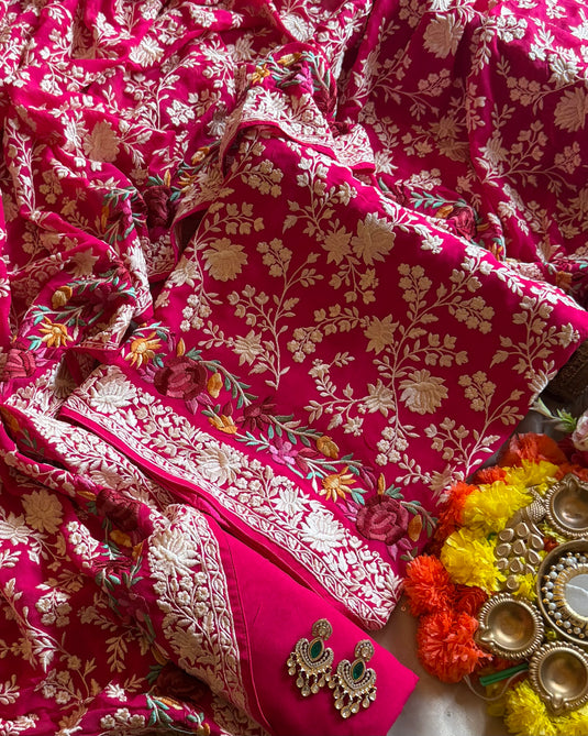 Parsi work pure Georgette suit set