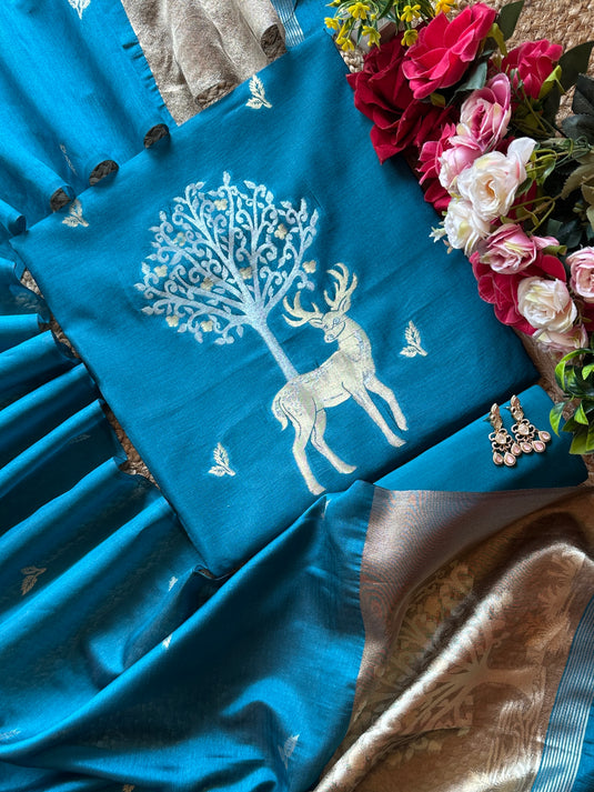 Deer forest Jamdani suit set