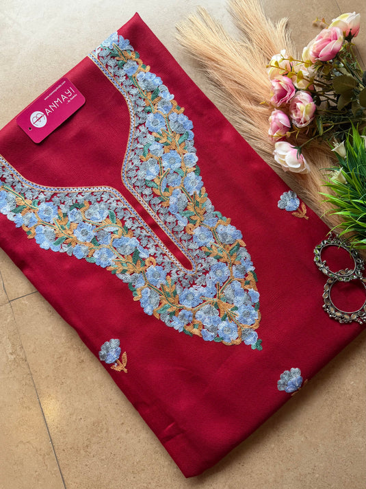 Kashmiri embroidered unstitched coord sets (without shawl)