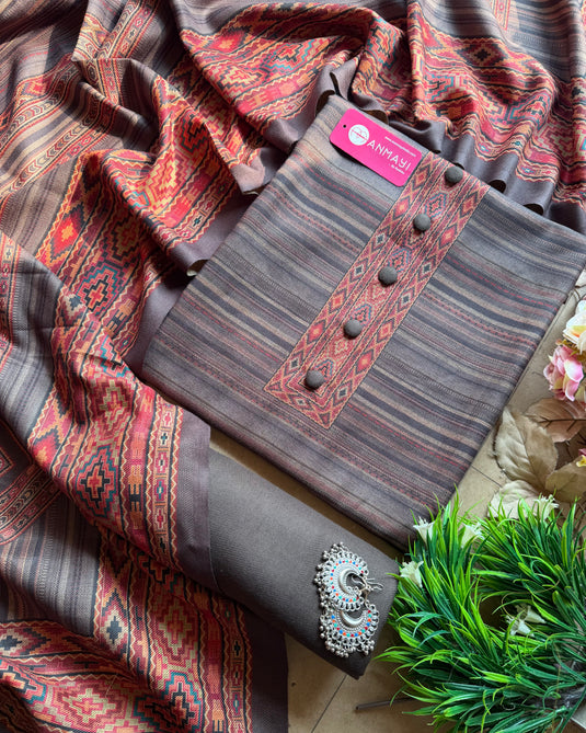 Khaadi look soft spun suit set