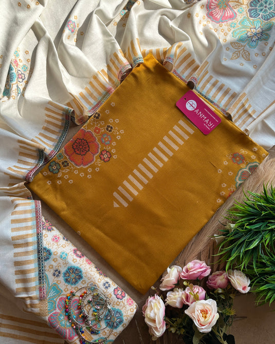 Combination floral Jamawar suit set