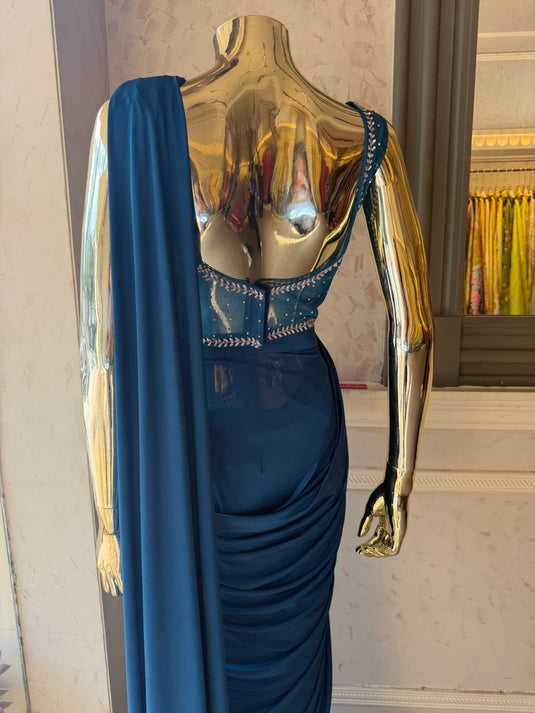 Parina drape saree with embellished stitched blouse