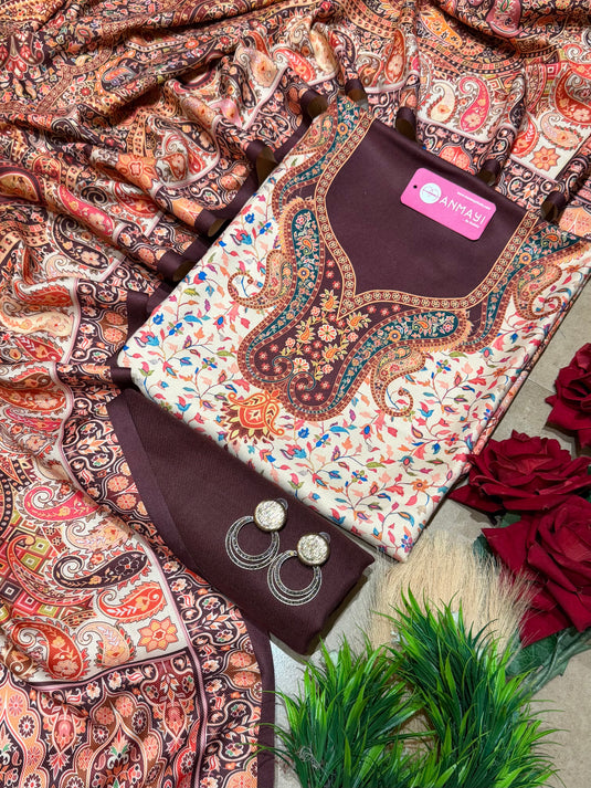 Combination digital kani print soft spun suit set