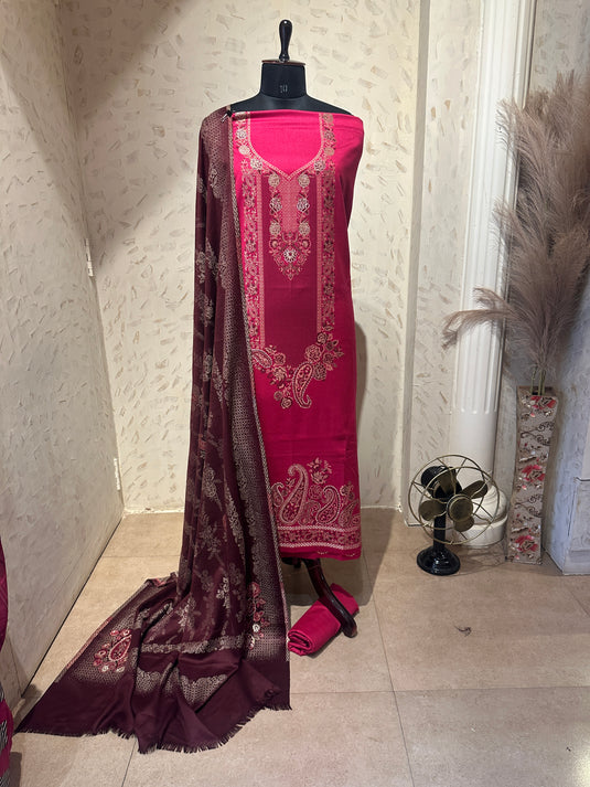 Jamawar glam combination suit set