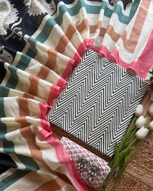 Zig zag soft Cambric cotton suit set