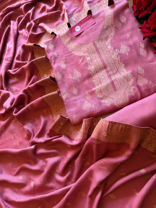 Banarasi Pashmina pine tree work suit set