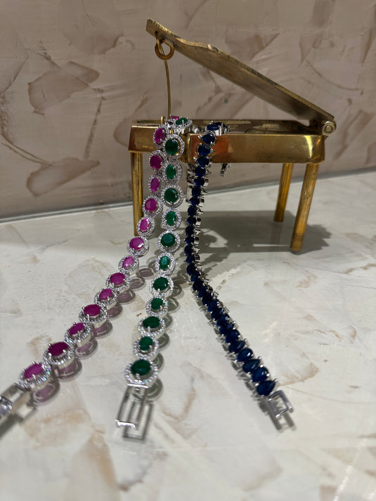 Coloured stone bracelets