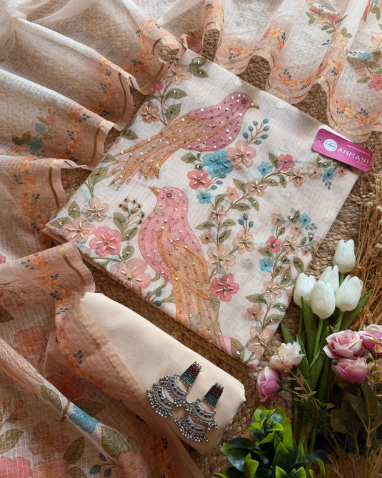 Pair of birds Kota Banarasi suit set