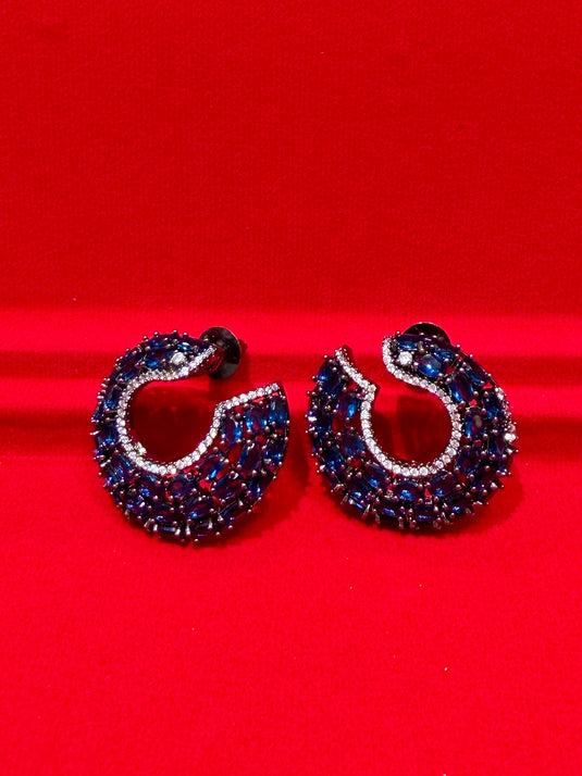 Metallic coloured stone hoops