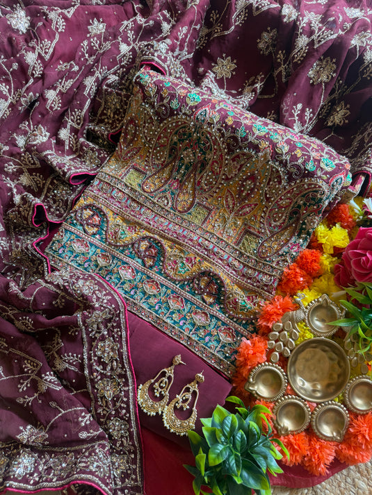 Jadaau pure crepe flower pattern suit set