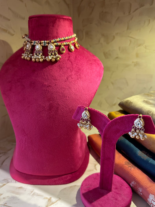Kolhapuri ghungroo choker set