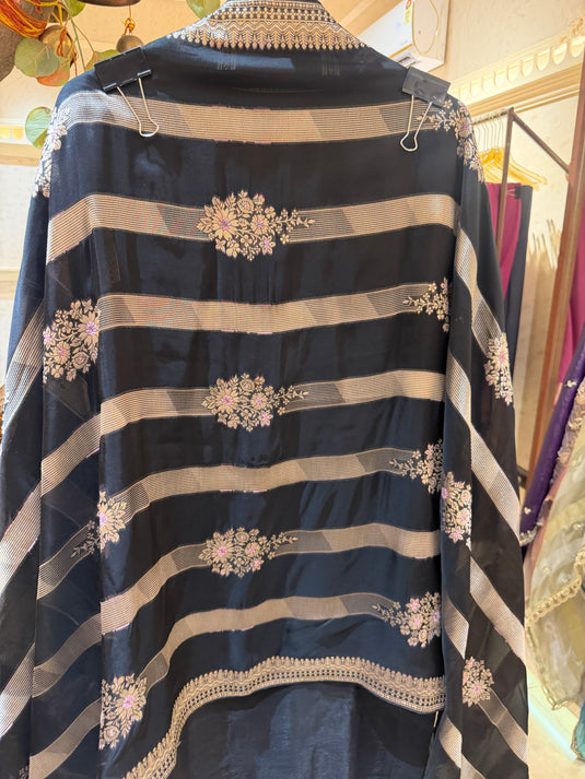 Festive zari taffeta silk suit set