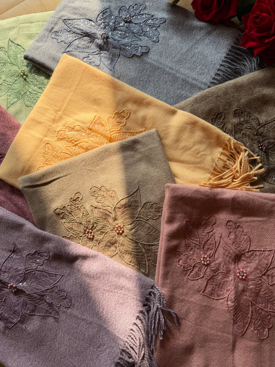 Organza panel patched stoles