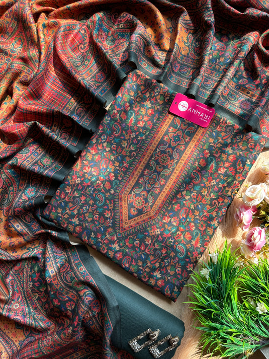 Kani print shawl suit set