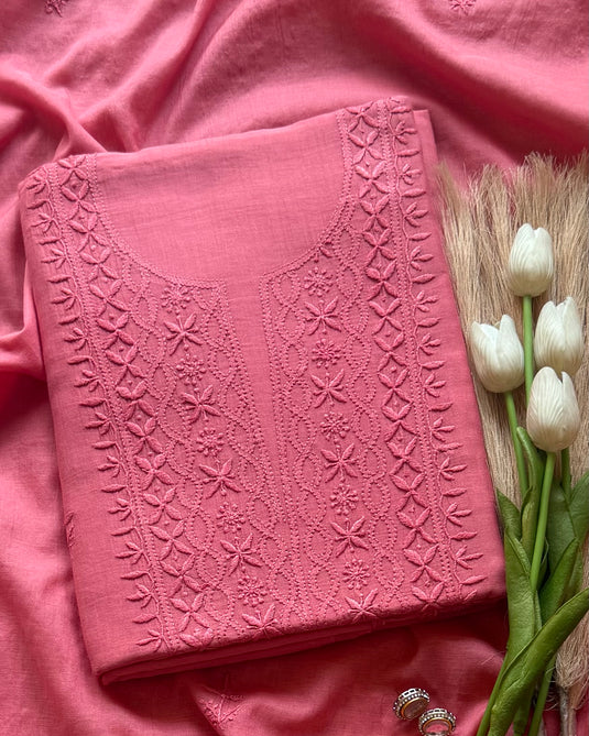 Bakhiya chikankari pure mul suit set