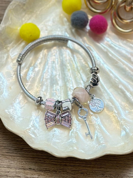 Silver charm bracelets