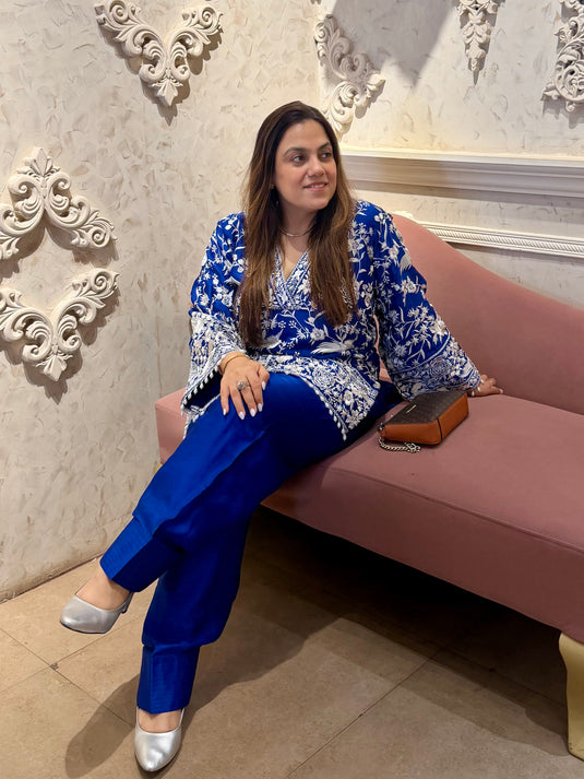 Parsi work farshi salwar upada silk festive coord set