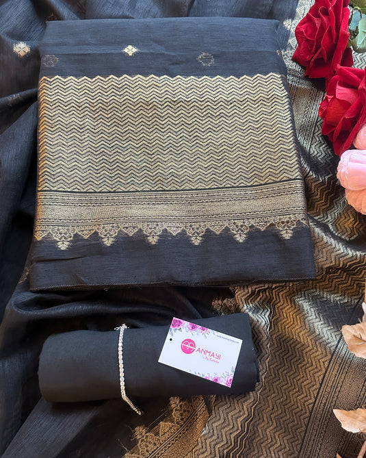 Handloom chanderi silk suit set