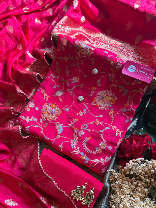 Bright jaal dolla silk suit set