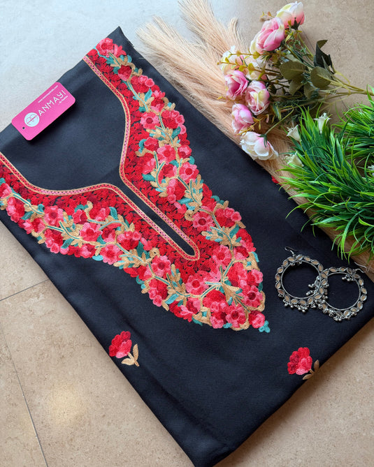 Kashmiri embroidered unstitched coord sets (without shawl)